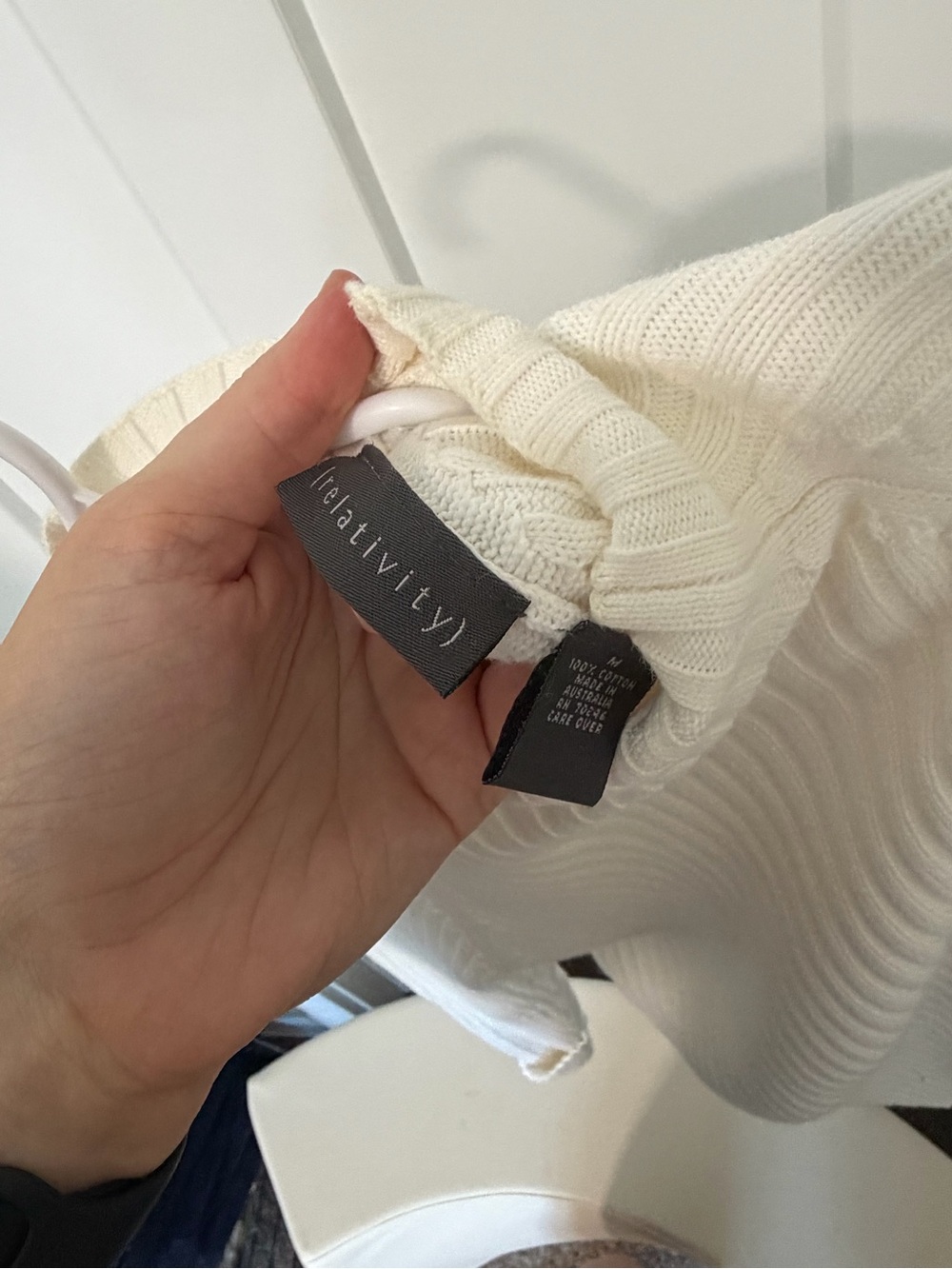 Relativity Ivory Ribbed Mock Neck Sweater - Picture 2 of 3